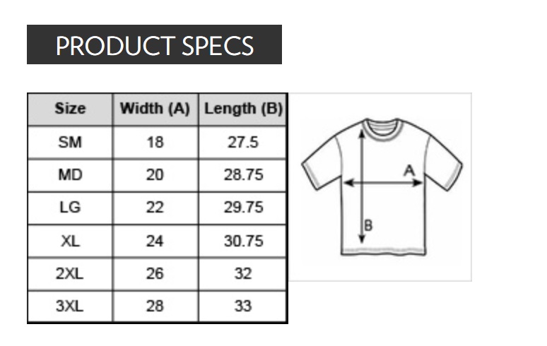 Anvil Shirt Size Chart